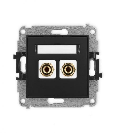 ICON Gniazdo głośnikowe pojedyncze (typu banan - czerwony i czarny, pozłacany, 4 mm2, do lutowania) czarny mat Karlik 12IGG-3