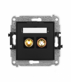 ICON Gniazdo głośnikowe pojedyncze (typu banan - czerwony i czarny, pozłacany, 4 mm2, skręcany) czarny mat Karlik 12IGG-4