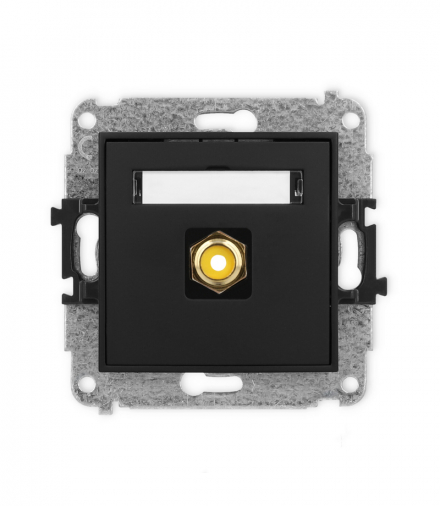 ICON Gniazdo pojedyncze RCA (typu cinch - żółty, pozłacany) czarny mat Karlik 12IGRCA-1