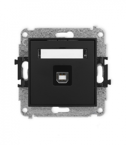ICON Gniazdo pojedyncze USB A-B 2.0 czarny mat Karlik 12IGUSB-3