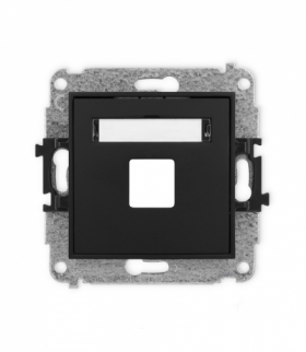 ICON Gniazdo antenowe multimedialne pojedyncze bez modułu (standard Keystone) czarny mat Karlik 12IGM-1P
