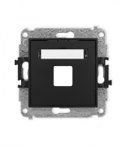 ICON Gniazdo antenowe multimedialne pojedyncze bez modułu (standard Keystone) czarny mat Karlik 12IGM-1P