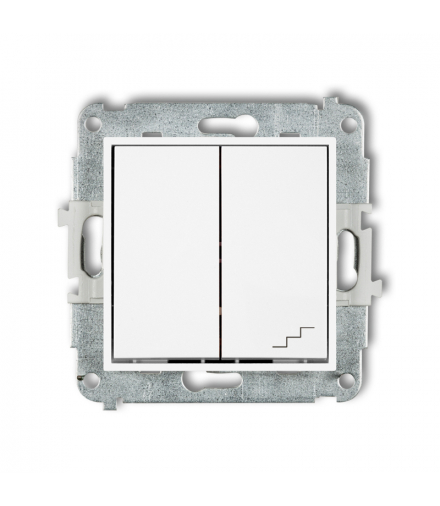 ICON Łącznik pojedynczy ze schodowym (wspólne zasilanie) biały mat Karlik 25IWP-10.1