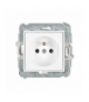 ICON Gniazdo pojedyncze z uziemieniem 2P+Z (bez przesłon torów prądowych) biały mat Karlik 25IGP-1z