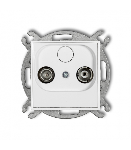 ICON Gniazdo antenowe abonenckie RTV końcowego w szeregu gniazd przelotowych 6dB biały mat Karlik 25IG6K