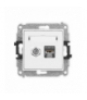 ICON Gniazdo antenowe pojedyncze typu F (SAT) + gniazdo komputerowe 1xRJ45, kat. 6 ekranowane, 8-stykowy biały mat Karlik 25IGFK-5
