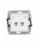 ICON Gniazdo telefoniczne 2xRJ11, 4-stykowy, beznarzędziowe biały mat Karlik 25IGT-2