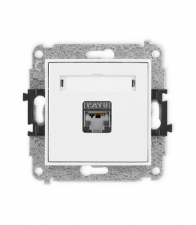 ICON Gniazdo komputerowe 1xRJ45, kat. 5e, ekranowane, 8-stykowy biały mat Karlik 25IGK-1e