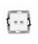 ICON Gniazdo komputerowe 2xRJ45, kat. 6A, 8-stykowy, bez pola opisowego biały mat Karlik 25IGKBO-8