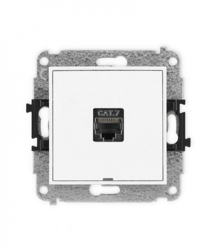 ICON Gniazdo komputerowe 1xRJ45, kat. 7, ekranowane, 8-stykowy, bez pola opisowego biały mat Karlik 25IGKBO-9