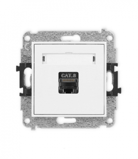 ICON Gniazdo komputerowe 1xRJ45, kat. 8, ekranowane, 8-stykowy biały mat Karlik 25IGK-11