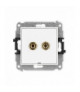 ICON Gniazdo głośnikowe pojedyncze, bez pola opisowego (typu banan - czerwony i czarny, pozłacany, 4 mm2, do lutowania) biały mat Karlik 25IGGBO-3