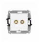 ICON Gniazdo głośnikowe pojedyncze, bez pola opisowego (typu banan - czerwony i czarny, pozłacany, 4 mm2, skręcany) biały mat Karlik 25IGGBO-4