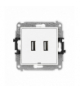 ICON Gniazdo podwójne 2xUSB A-A 2.0, bez pola opisowego biały mat Karlik 25IGUSBBO-2