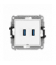 ICON Gniazdo podwójne 2xUSB A-A 3.0, bez pola opisowego biały mat Karlik 25IGUSBBO-6