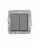 ICON Łącznik schodowy podwójny (dwa klawisze bez piktogramów) Szary mat Karlik 27IWP-33.1