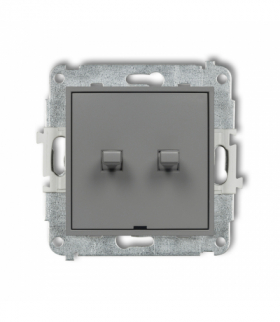 ICON Łącznik schodowy podwójny w stylu amerykańskim (dwa klawisze bez piktogramów) Szary mat Karlik 27IWPUS-33.1