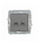 ICON Łącznik pojedynczy ze schodowym w stylu amerykańskim (dwa klawisze bez piktogramów, osobne zasilanie) Szary mat Karlik 27IWPUS-10.21