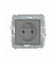 ICON Gniazdo pojedyncze z uziemieniem 2P+Z (bez przesłon torów prądowych) Szary mat Karlik 27IGP-1z