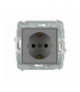 ICON Gniazdo pojedyncze z uziemieniem SCHUKO 2P+Z (przesłony torów prądowych) Szary mat Karlik 27IGP-1sp