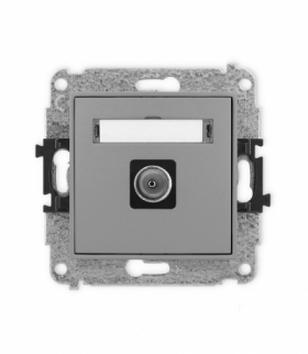 ICON Gniazdo antenowe pojedyncze TV Szary mat Karlik 27IGTV-1