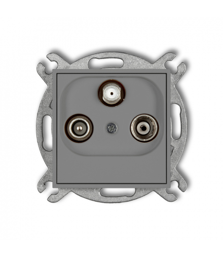 ICON Gniazdo antenowe abonenckie RTV-SAT końcowego (2 wejścia antenowe) Szary mat Karlik 27IGST