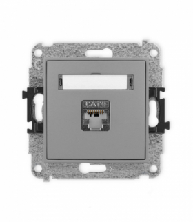 ICON Gniazdo komputerowe 1xRJ45, kat. 5e, ekranowane, 8-stykowy Szary mat Karlik 27IGK-1e