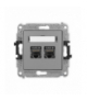 ICON Gniazdo komputerowe 2xRJ45, kat. 8, ekranowane, 8-stykowy Szary mat Karlik 27IGK-12