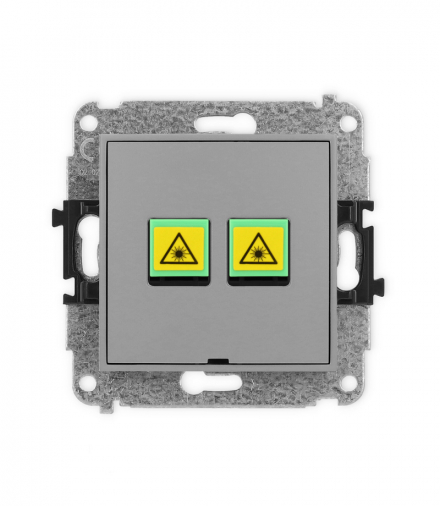 ICON Gniazdo światłowodowe optyczne podwójne, bez pola opisowego Szary mat Karlik 27IGOPBO-2