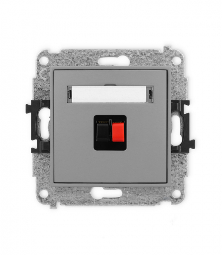 ICON Gniazdo głośnikowe pojedyncze Szary mat Karlik 27IGG-1