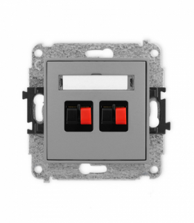 ICON Gniazdo głośnikowe podwójne Szary mat Karlik 27IGG-2