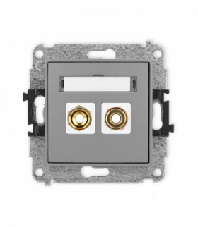 ICON Gniazdo głośnikowe pojedyncze (typu banan - czerwony i czarny, pozłacany, 4 mm2, skręcany) Szary mat Karlik 27IGG-4