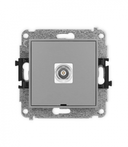 ICON Gniazdo pojedyncze BNC, bez pola opisowego Szary mat Karlik 27IGBNCBO-1