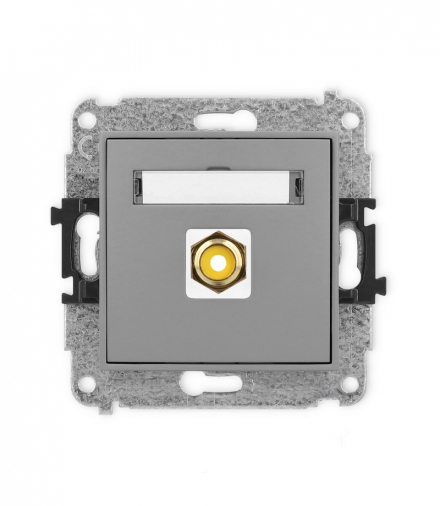 ICON Gniazdo pojedyncze RCA (typu cinch - żółty, pozłacany) Szary mat Karlik 27IGRCA-1