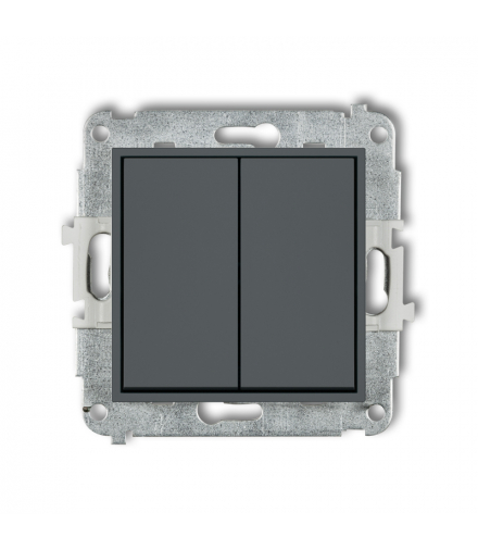 ICON Łącznik schodowy podwójny (dwa klawisze bez piktogramów) grafitowy mat Karlik 28IWP-33.1