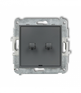 ICON Łącznik schodowy podwójny w stylu amerykańskim (dwa klawisze bez piktogramów) grafitowy mat Karlik 28IWPUS-33.1