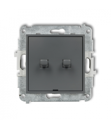 ICON Łącznik schodowy podwójny w stylu amerykańskim (dwa klawisze bez piktogramów) grafitowy mat Karlik 28IWPUS-33.1