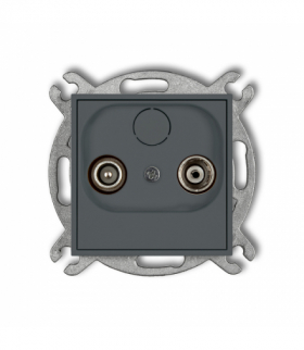 ICON Gniazdo antenowe abonenckie RTV końcowego w szeregu gniazd przelotowych 6dB grafitowy mat Karlik 28IG6K