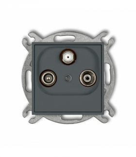 ICON Gniazdo antenowe abonenckie RTV-SAT końcowego (2 wejścia antenowe) grafitowy mat Karlik 28IGST