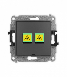 ICON Gniazdo światłowodowe optyczne podwójne, bez pola opisowego grafitowy mat Karlik 28IGOPBO-2