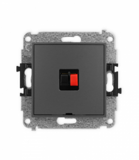 ICON Gniazdo głośnikowe pojedyncze, bez pola opisowego grafitowy mat Karlik 28IGGBO-1