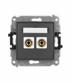 ICON Gniazdo głośnikowe pojedyncze (typu banan - czerwony i czarny, pozłacany, 4 mm2, do lutowania) grafitowy mat Karlik 28IGG-3