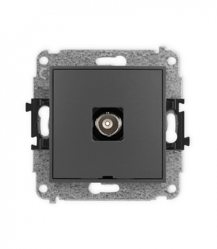 ICON Gniazdo pojedyncze BNC, bez pola opisowego grafitowy mat Karlik 28IGBNCBO-1