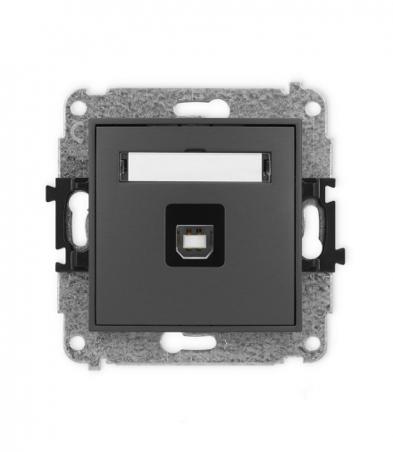 ICON Gniazdo pojedyncze USB A-B 2.0 grafitowy mat Karlik 28IGUSB-3
