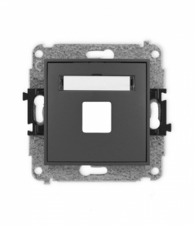 ICON Gniazdo antenowe multimedialne pojedyncze bez modułu (standard Keystone) grafitowy mat Karlik 28IGM-1P