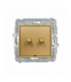 ICON Łącznik pojedynczy ze schodowym w stylu amerykańskim (dwa klawisze bez piktogramów, osobne zasilanie) złoty Karlik 29IWPUS-10.21