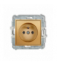 ICON Gniazdo pojedyncze z uziemieniem 2P+Z (bez przesłon torów prądowych) złoty Karlik 29IGP-1z