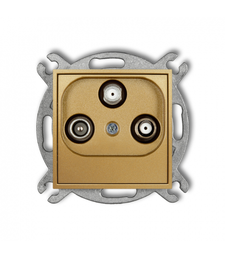 ICON Gniazdo antenowe abonenckie 2 wyjścia SAT + TV złoty Karlik 29IGSN