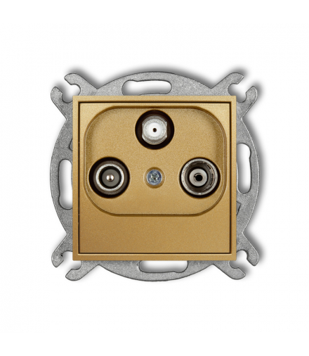 ICON Gniazdo antenowe abonenckie RTV-SAT końcowego (2 wejścia antenowe) złoty Karlik 29IGST