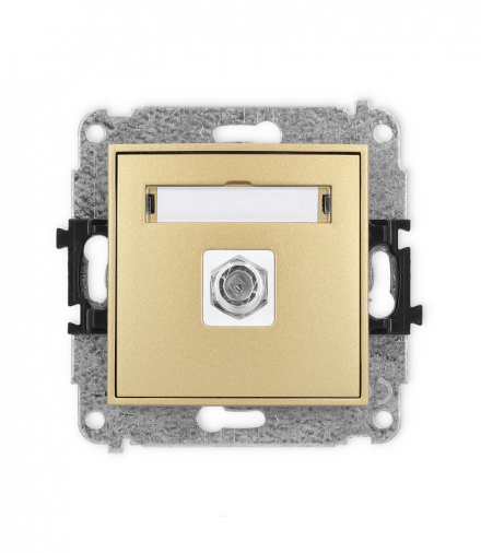 ICON Gniazdo antenowe pojedyncze typu F (SAT) niklowany złoty Karlik 29IGF-1